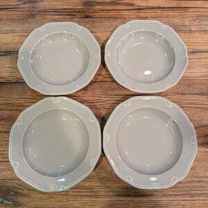 Set of 4 Pillivuyt France Dupuis 1818 Grey Soup Bowls 8 1/2" Diameter